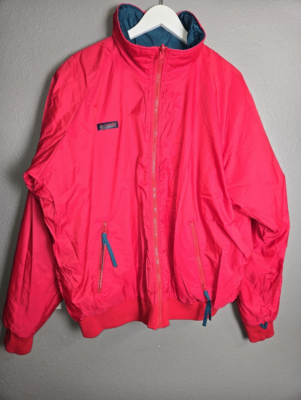 80's Columbia Red & Teal Reversible  Coat Size XL - Picture 11 of 15